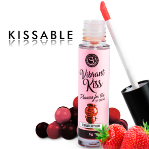 LIP GLOSS VIBRANT KISS - Pastilha de morango