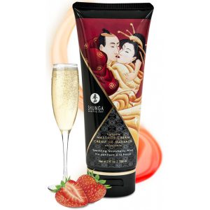 Creme de Massagem de Morango e Champagne Shunga Comestível 200ml