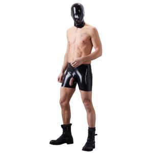 Calções Abertos em Latex Preto