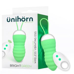 Ovo vibratório c/controlo remoto ÜNIHÖRN BRIGHTGREEN USB SILICONE