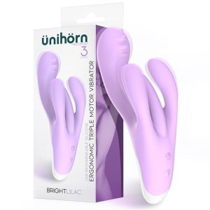 19.2x5.6cm Vibrador triplo ÜNIHÖRN BRIGHTLILAC USB SILICONE