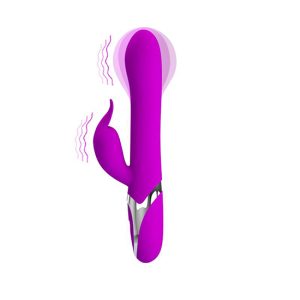 23.7x3.8cm Vibrador insuflável c/estimulação clitóris Pretty Love