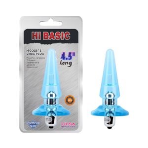 Plug anal c/vibração CHISA 12.5 X 3.2 CM AZUL