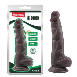 21x4.1cm Dildo dupla densidade CHISA FASHION DUDE Castanho
