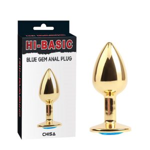 Plug anal c/gema azul 7.1 cm x 2.8 cm