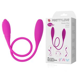 60x3.2cm Vibrador duplo recarregável USB  DELUXE PRETTY LOVE SNAKY