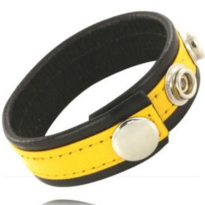 Correia de couro ajustável pénis MetalHard Amarelo