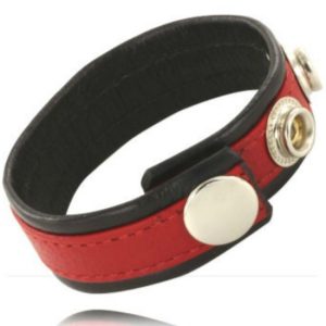 Correia de couro ajustável pénis MetalHard Vermelho