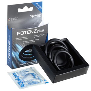 Conjunto de 3 anéis Potenz S,M e L Preto