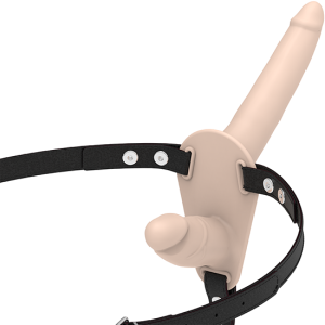Strap duplo silicone FETISH SUBMISSIVE 16Cm Branco