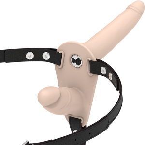 Strap vibratório duplo silicone FETISH SUBMISSIVE 16Cm Branco