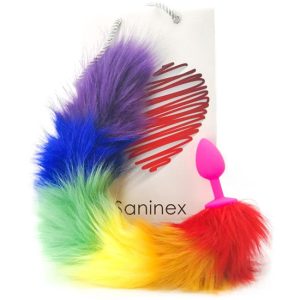 Plug anal com cauda SANINEX Rainbow