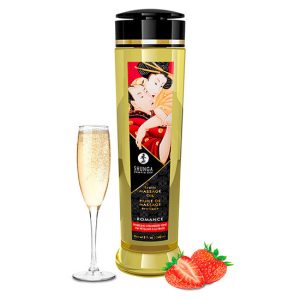Óleo massagem orgânico antigota Shunga Romance