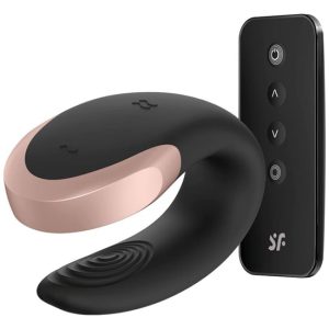 Estimulador SATISFYER DOUBLE LOVE casais  LUXURY Negro