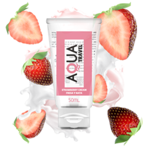 Lubrificante AQUA TRAVEL SABOR Morango e natas - 50 ML