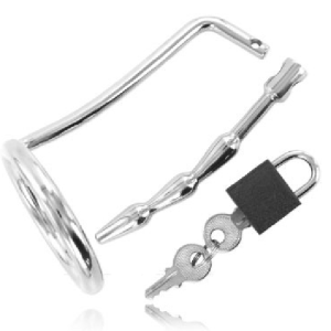 Anel p/ testículos com plug uretra MetalHard