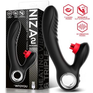 Vibrador c/aquecimento e língua tripla NIZA
