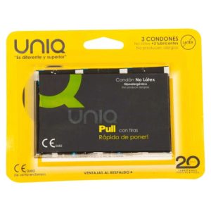 Preservativos sem latex UNIQ PULL 3 unidades