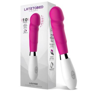20.8x3.5cm Vibrador de silicone LATETOBED LOUVER Rosa
