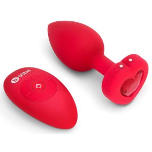Plug anal vibratório c/controlo remoto b-Vibe Vermelho