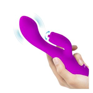 19.8x3.6cm Vibrador recarregável c/língua PRETTYLOVE DOREEN