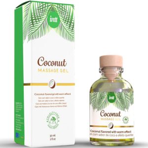 Gel de massagem vegano sabor coco e aquecimento INTT