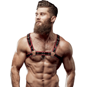 FETISH SUBMISSIVE ATTITUDE - ARNÉS preto/vermelho