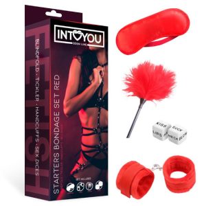 Conjunto BDSM INTOYOU 4 peças Vermelho