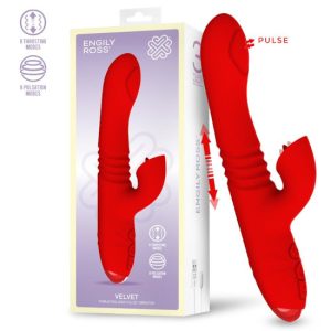 23.5x3.7cm Vibrador c/pulsação e função sobe/desce VELVET