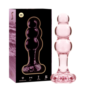 PLUG CRISTAL BOROSILICATO 10.7 X 3 CM ROSA NEBULA