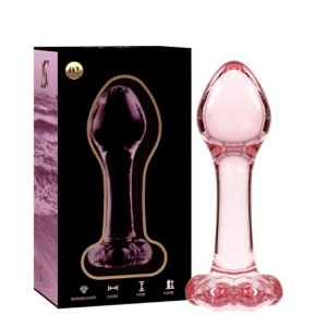 PLUG CRISTAL BOROSILICATO 11 X 3.5 CM ROSA NEBULA