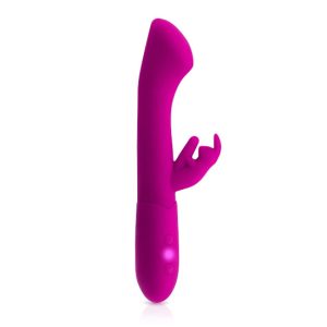 18.6x3.7cm Vibrador recarregável C/ ESTIMULADOR BELLA