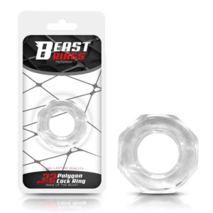 Anel poligonal Beast 2.2 CM Transparente