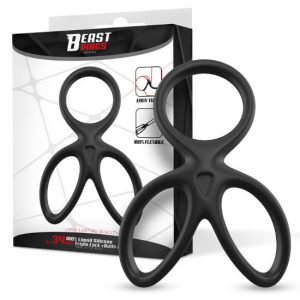 Anel pénis + testículos Triplo Beast