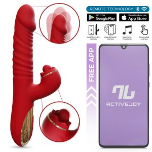 24.8x3.5cm Vibrador c/app, ondas de pressão e cima/baixo Ascen