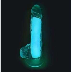 20x4cm Dildo com brilho FOSFORESCENTE AZUL