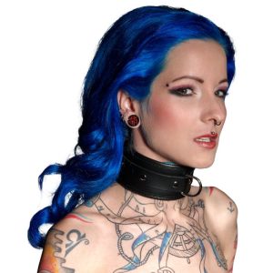 Coleira Grossa de Couro Zado