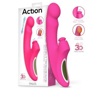 23x3.5cm Vibrador c/cima e baixo e calor ACTION ENLES