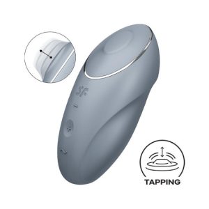 Estimulador c/pulsação SATISFYER TAP AND CLIMAX 1 Cinza