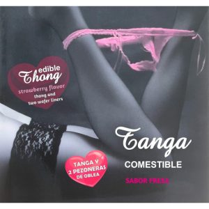 Tanga + 2 tapa mamilos comestiveis Morango