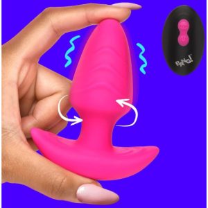 Plug recarregável c/rotação e vibração rosa MISTRESS