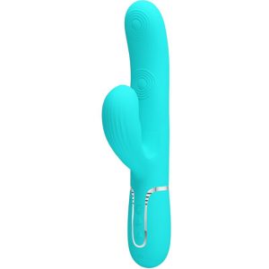 22.8x3.4cm Perlita Vibrador USB Multi-Funções 3 em 1