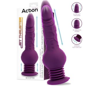 23.8x3.7cm Vibrador c/cima e baixo e ventosa Ultra Jet
