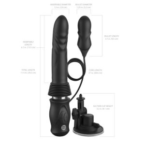 36.8x3.9cm Vibrador c/cima e baixo e bala ULTIMATE THRUSTER
