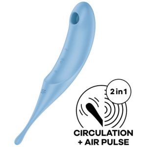 Sugador e estimulador de clitóris SATISFYER – TWIRLING PRO Azul