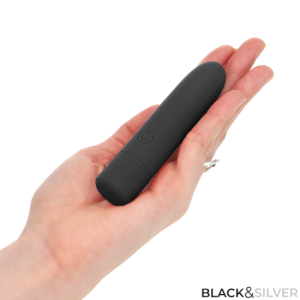 Bala recarregável USB INTENSE – SYMONE Preta 10 X 2,2 CM