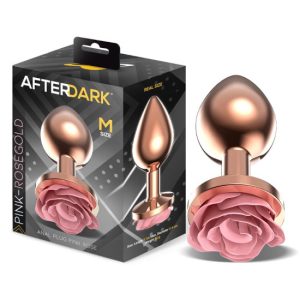Plug dourado AFTERDARK c/rosa Rosa M