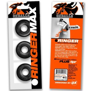 Kit 3 anéis Oxballs RINGER MAX Preto