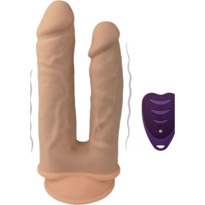 19.5x17.8x 4.5/3.7cm Vibrador duplo c/comando Silex-D