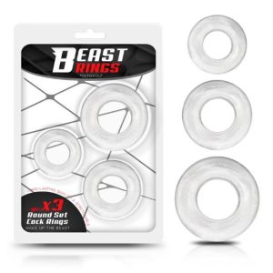 Conjunto de 3 anéis BEAST RINGS transparentes